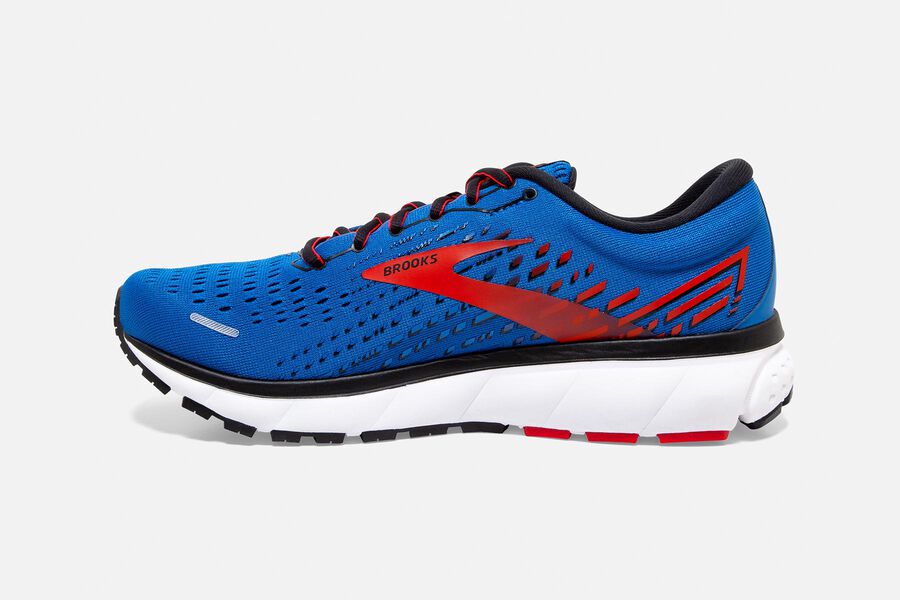 Ghost 13 Road Brooks Running Shoes NZ Mens - Blue/Red/White - FJQWIR-860